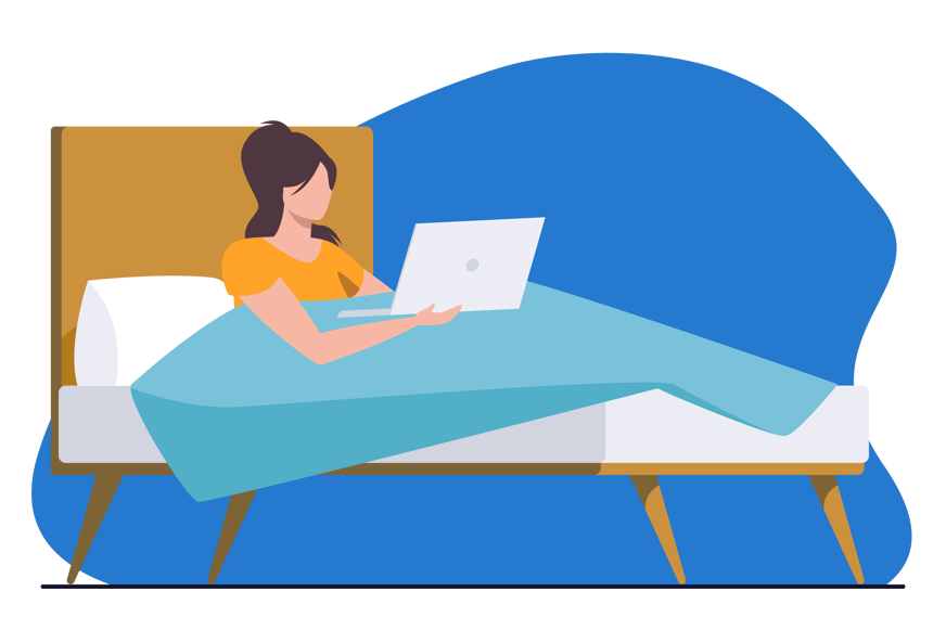 woman in bed with laptop